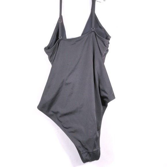 No Boundaries Black Ribbed Lace Up One Piece Swimsuit XL 15-17 Womens - Picture 6 of 6